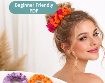 Easy Crochet Scrunchie Pattern | Beginner Friendly Hair Tie (PDF Download)