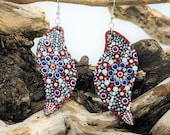 Beautiful Handpainted Dot Mandala Earrings; One-of-a-Kind Earrings; Lightweight Earrings; Small Earrings; Dangle Earrings