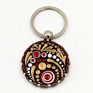 Beautiful Handpainted Keychain; Dot Mandala; Keychains; One-of-a-Kind; Functional Art; Keys