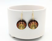 Beautiful Handpainted Heart Dot Mandala Earrings; One-of-a-Kind Earrings; Lightweight Earrings; Small Earrings; Dangle Earrings