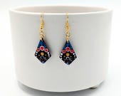Handpainted; Dot Mandala Earrings; One-of-a-Kind Earrings; Lightweight Earrings; Small Earrings; Dangle Earrings; Valentines Day