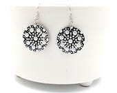 Beautiful Handpainted Dot Mandala Earrings; One-of-a-Kind Earrings; Lightweight Earrings; Small Earrings; Dangle Earrings