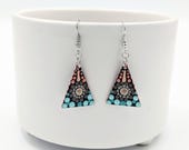 Beautiful Handpainted Dot Mandala Earrings; One-of-a-Kind Earrings; Lightweight Earrings; Small Earrings; Dangle Earrings
