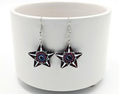 Beautiful Handpainted Dot Mandala Earrings; One-of-a-Kind Earrings; Lightweight Earrings; Small Earrings; Dangle Earrings