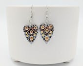 Beautiful Handpainted Heart Dot Mandala Earrings; One-of-a-Kind Earrings; Lightweight Earrings; Small Earrings; Dangle Earrings