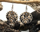 Beautiful Handpainted Dot Mandala Earrings; One-of-a-Kind Earrings; Lightweight Earrings; Small Earrings; Dangle Earrings