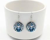 Beautiful Handpainted Dot Mandala Earrings; One-of-a-Kind Earrings; Lightweight Earrings; Small Earrings; Dangle Earrings