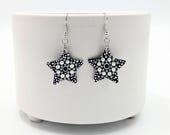 Beautiful Handpainted Dot Mandala Earrings; One-of-a-Kind Earrings; Lightweight Earrings; Small Earrings; Dangle Earrings