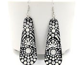 Beautiful Handpainted Dot Mandala Earrings; One-of-a-Kind Earrings; Lightweight Earrings; Small Earrings; Dangle Earrings