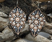 Beautiful Handpainted Dot Mandala Earrings; One-of-a-Kind Earrings; Lightweight Earrings; Small Earrings; Dangle Earrings
