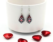 Handpainted; Dot Mandala Earrings; One-of-a-Kind Earrings; Lightweight Earrings; Small Earrings; Dangle Earrings; Valentines Day