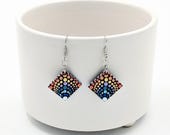 Beautiful Handpainted Dot Mandala Earrings; One-of-a-Kind Earrings; Lightweight Earrings; Small Earrings; Dangle Earrings