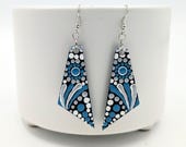 Beautiful Handpainted Dot Mandala Earrings; One-of-a-Kind Earrings; Lightweight Earrings; Small Earrings; Dangle Earrings