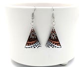 Beautiful Handpainted Dot Mandala Earrings; One-of-a-Kind Earrings; Lightweight Earrings; Small Earrings; Dangle Earrings