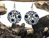 Beautiful Handpainted Dot Mandala Earrings; One-of-a-Kind Earrings; Lightweight Earrings; Small Earrings; Dangle Earrings