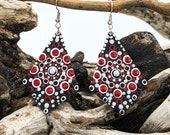 Beautiful Handpainted Dot Mandala Earrings; One-of-a-Kind Earrings; Lightweight Earrings; Small Earrings; Dangle Earrings