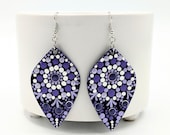 Beautiful Handpainted Dot Mandala Earrings; One-of-a-Kind Earrings; Lightweight Earrings; Small Earrings; Dangle Earrings