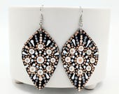 Beautiful Handpainted Dot Mandala Earrings; One-of-a-Kind Earrings; Lightweight Earrings; Small Earrings; Dangle Earrings