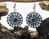 Beautiful Handpainted Dot Mandala Earrings; One-of-a-Kind Earrings; Lightweight Earrings; Small Earrings; Dangle Earrings