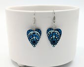 Beautiful Handpainted Dot Mandala Earrings; One-of-a-Kind Earrings; Lightweight Earrings; Small Earrings; Dangle Earrings