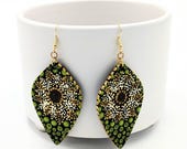 Beautiful Handpainted Dot Mandala Earrings; One-of-a-Kind Earrings; Lightweight Earrings; Small Earrings; Dangle Earrings