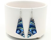 Beautiful Handpainted Dot Mandala Earrings; One-of-a-Kind Earrings; Lightweight Earrings; Small Earrings; Dangle Earrings