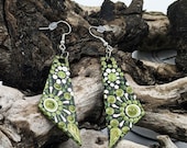 Beautiful Handpainted Dot Mandala Earrings; One-of-a-Kind Earrings; Lightweight Earrings; Small Earrings; Dangle Earrings