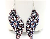 Beautiful Handpainted Dot Mandala Earrings; One-of-a-Kind Earrings; Lightweight Earrings; Small Earrings; Dangle Earrings