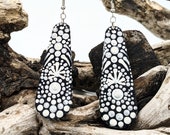 Beautiful Handpainted Dot Mandala Earrings; One-of-a-Kind Earrings; Lightweight Earrings; Small Earrings; Dangle Earrings