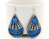 Beautiful Handpainted Dot Mandala Earrings; One-of-a-Kind Earrings; Lightweight Earrings; Small Earrings; Dangle Earrings
