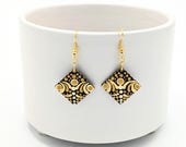 Beautiful Handpainted Dot Mandala Earrings; One-of-a-Kind Earrings; Lightweight Earrings; Small Earrings; Dangle Earrings