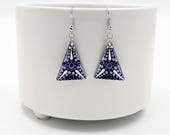 Beautiful Handpainted Dot Mandala Earrings; One-of-a-Kind Earrings; Lightweight Earrings; Small Earrings; Dangle Earrings