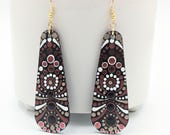 Beautiful Handpainted Dot Mandala Earrings; One-of-a-Kind Earrings; Lightweight Earrings; Small Earrings; Dangle Earrings