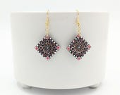 Beautiful Handpainted Heart Dot Mandala Earrings; One-of-a-Kind Earrings; Lightweight Earrings; Small Earrings; Dangle Earrings