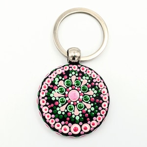 Handpainted Keychain; Dot Mandala; Keys; Handmade; Functional Art