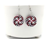 Beautiful Handpainted Dot Mandala Earrings; One-of-a-Kind Earrings; Lightweight Earrings; Small Earrings; Dangle Earrings