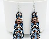 Beautiful Handpainted Dot Mandala Earrings; One-of-a-Kind Earrings; Lightweight Earrings; Small Earrings; Dangle Earrings