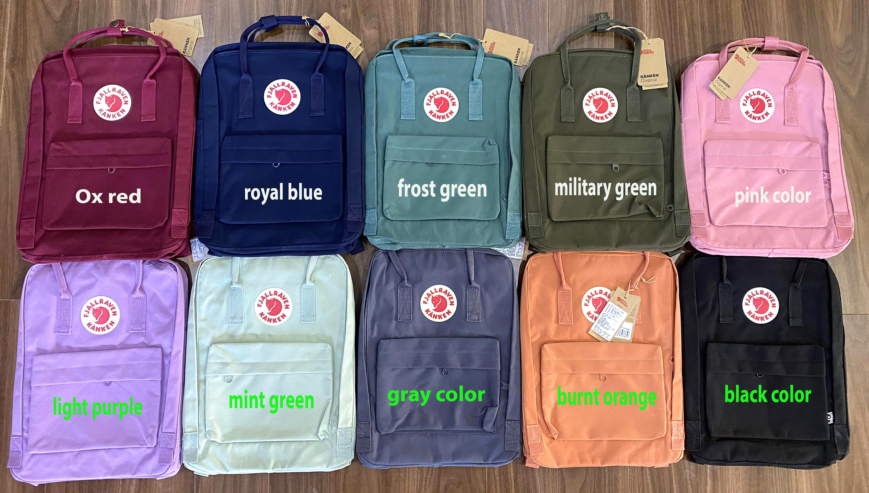 Fjallraven kanken colors hotsell