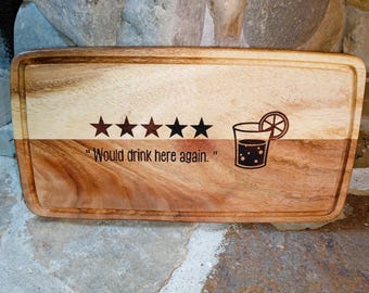 Volvería a beber aquí - Tabla de cortar de madera - Regalo de bar