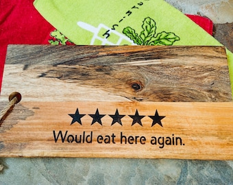Volvería a comer aquí - Regalo para la anfitriona - Tabla de cortar de madera