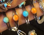 NA Sterling silver turquoise and spiny oyster stackers