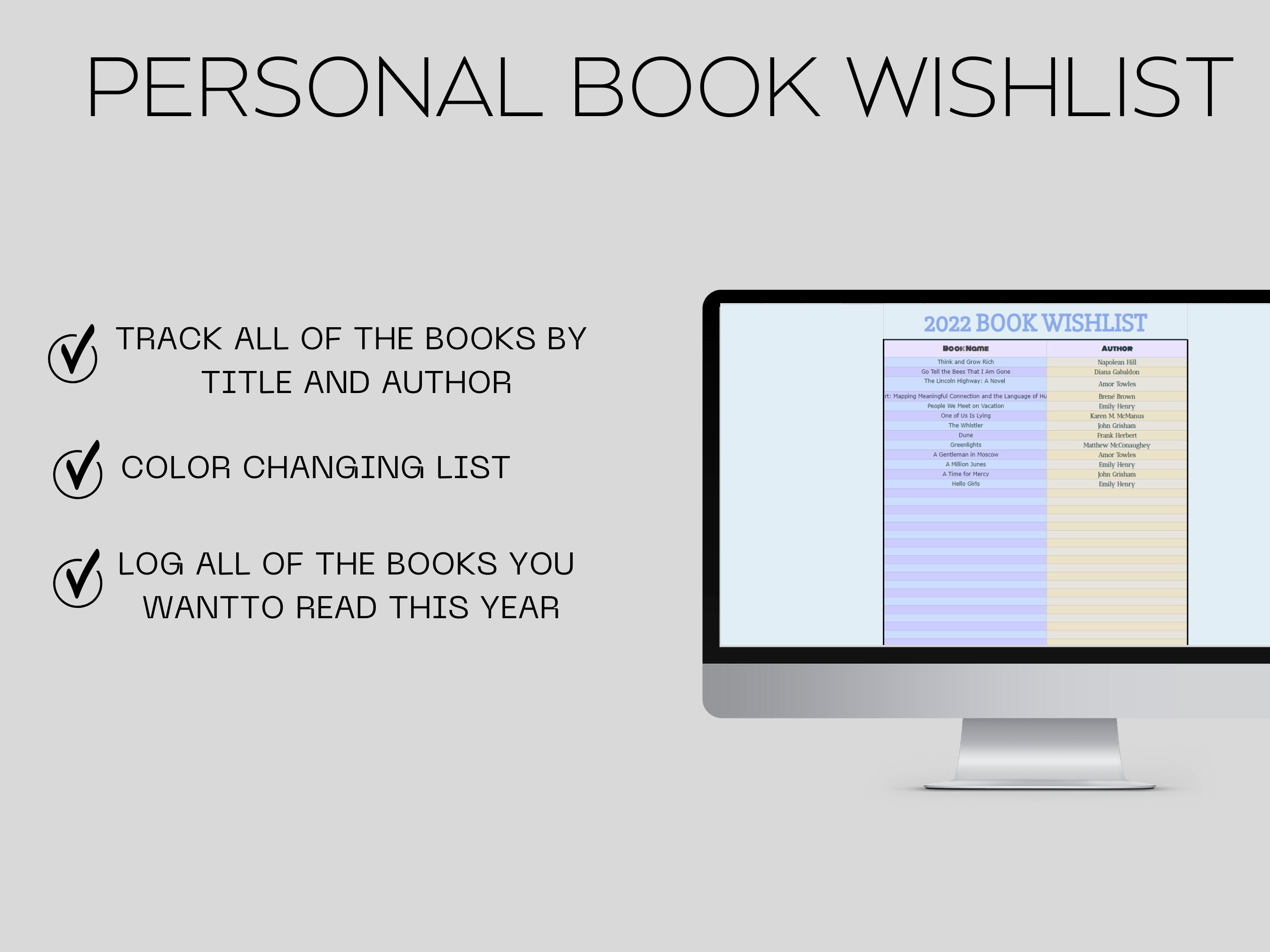 Simple Book Reading Spreadsheet | Book Tracker Template | Reading Log ...