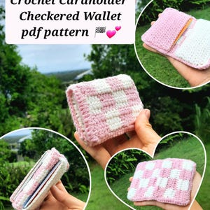 Padrão digital de carteira de crochê xadrez - Download digital em PDF - Tutorial de crochê para iniciantes com fotos - Elegante e moderno