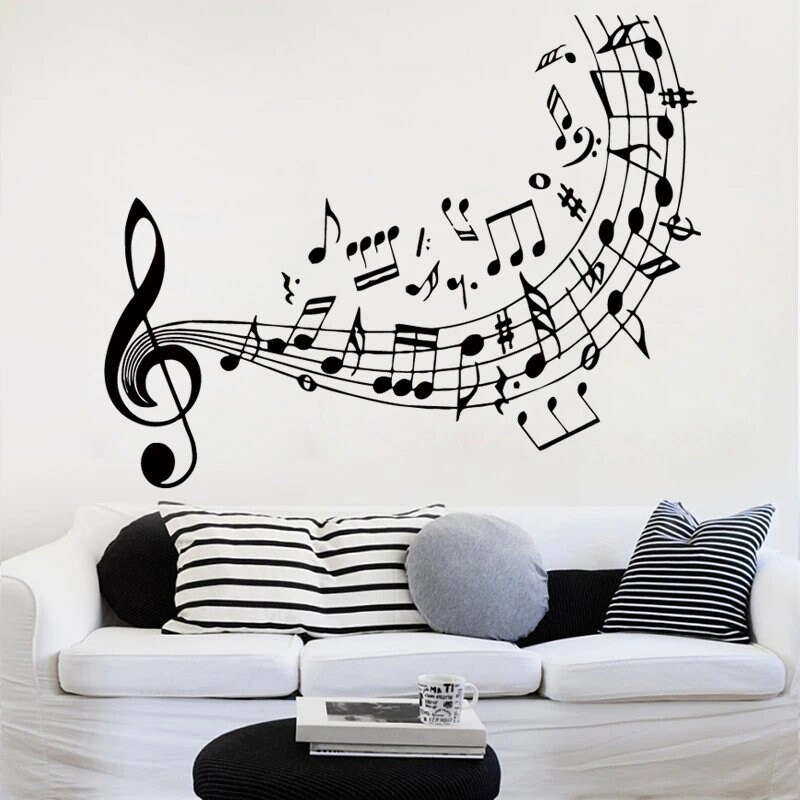 Music Notes Treble Clef Art Decor Quality Music Wall Decal - Etsy