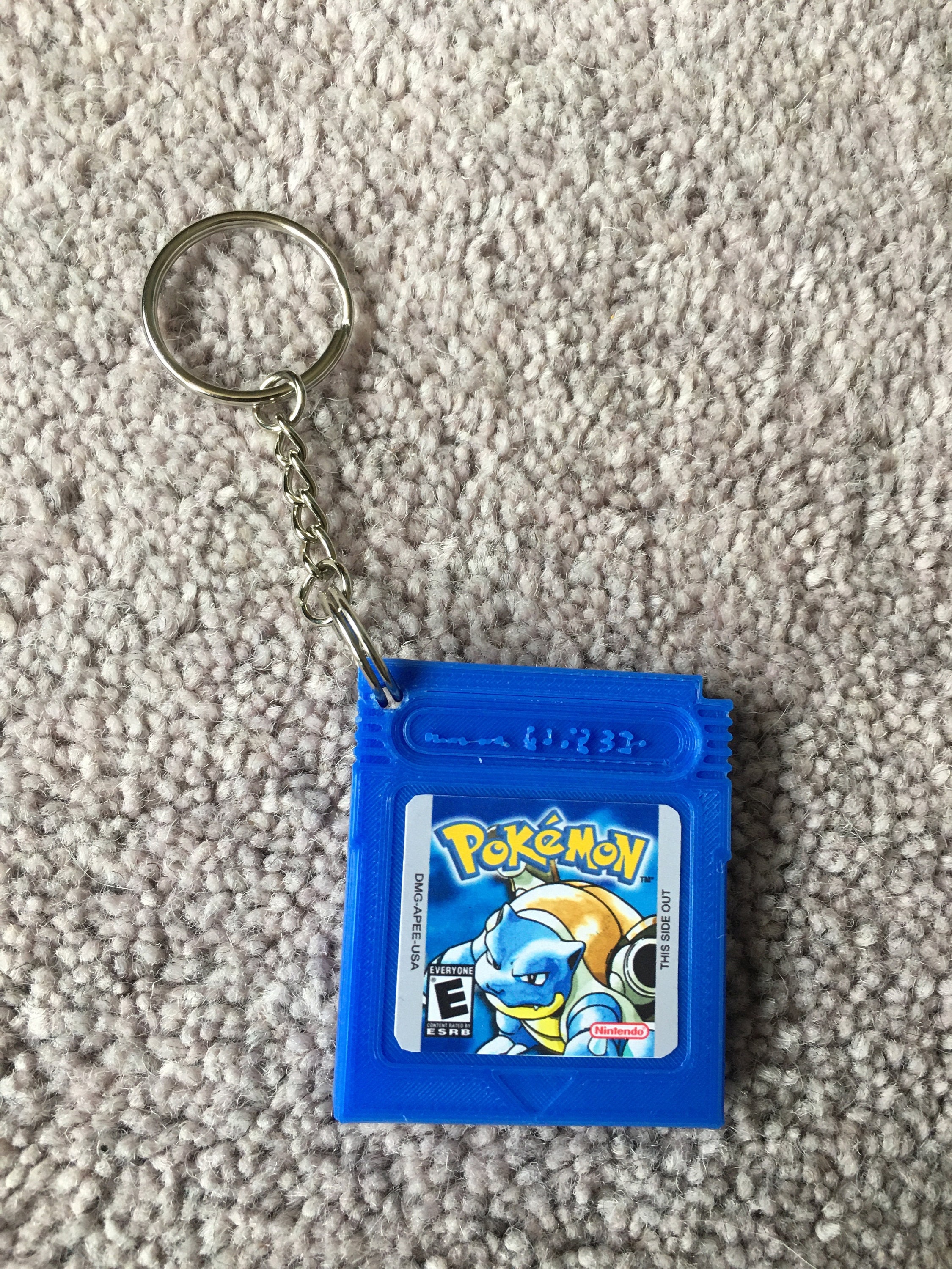 Pokemon Keyring & Chain. Retro Gameboy Cartridge,Perfect gift for