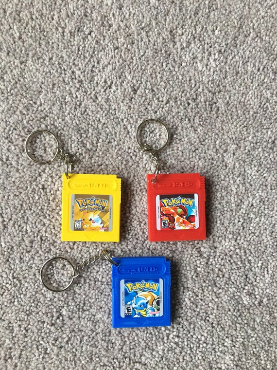 Pokemon Keyring & Chain. Retro Gameboy Cartridge,Perfect gift for