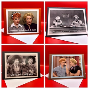 Lucy & Ethel Freundschaftskarten blanko (4er-Set)