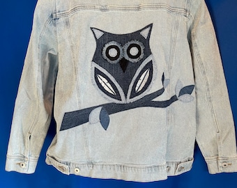 Owl Embellished Jean Jacket