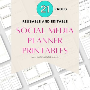 Social Media Planner Printable Templates, Social Media Manager Weekly Monthly Daily, Small Business Owner, Planning Tracking Instagram