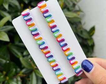 Regenbogen Vertikale Welle Freundschaftsarmband, passende Armbänder, Sommerschmuck, Makramee